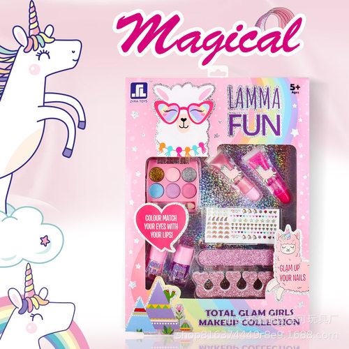 跨境外贸儿童化妆品全套女孩仿真彩妆唇彩口红玩具套装过家家玩具