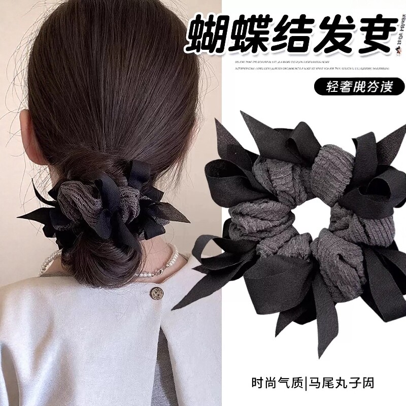 韩系手工蝴蝶结大肠发圈显发量