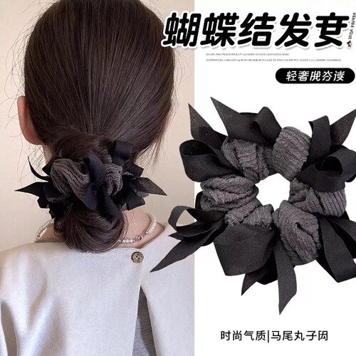 韩系手工蝴蝶结大肠发圈显发量