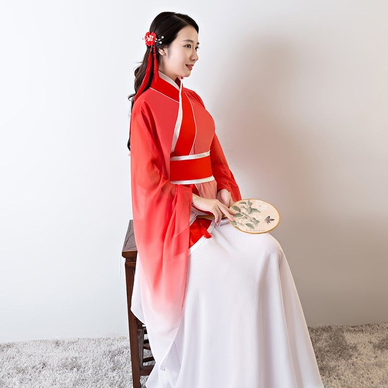 汉唐古典舞蹈古装汉服 女广袖流仙裙演出仙女服装中国舞凉凉表演