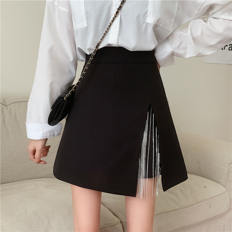 0半身裙设计感小众秋季胖mma字