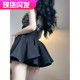大码 黑色高腰蓬蓬半身裙女显瘦收腰a字百褶短裙遮肚防走光裙裤 夏
