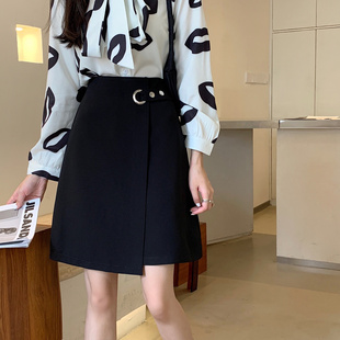 高腰a字裙胖mm韩版 中裙女秋季 显瘦包臀一步裙 半身裙2021新款 大码
