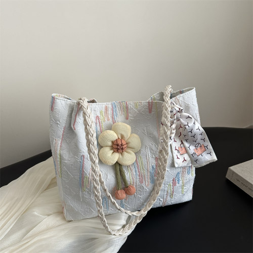 单肩包大容量上课通勤帆布托特包