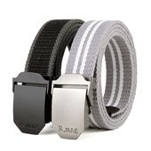 男士 带 潮人青年学生加长裤 女士帆布腰带自动扣皮带简约韩版 个性