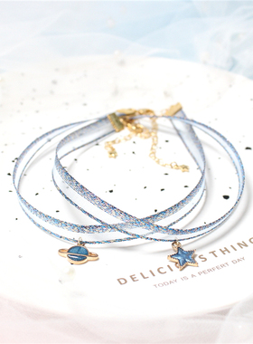 七彩纯手工星球五角星项链颈链