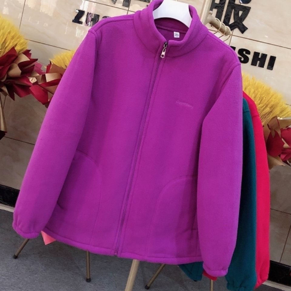 摇粒绒春秋外套夹克妈妈装