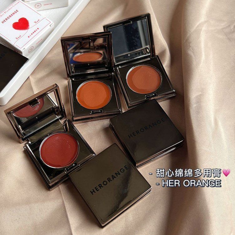 正品秋冬氛围感满满烤栗子色唇泥r多用膏c唇颊两用口红腮红膏单色