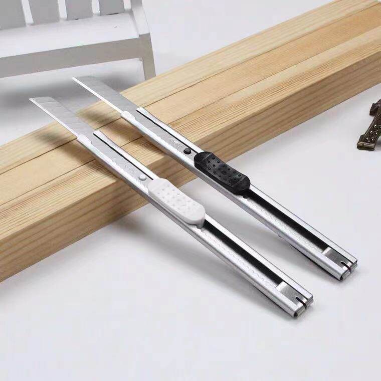 得力金属小号美工刀 2053美工刀小型办公裁纸刀 手工切纸刀手工刀