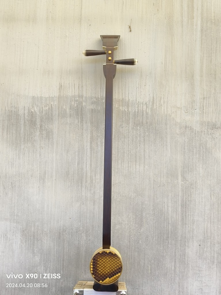 八音顺艺坠琴乐器黑檀专业演奏琴全套配件铜筒蟒皮半圆杆山东吕剧