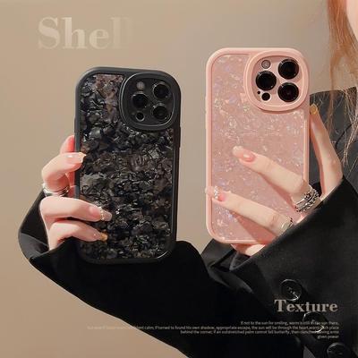 贝壳纹iphone16苹果手机壳15纯色X/8硅胶14pro max适用12硅胶13套
