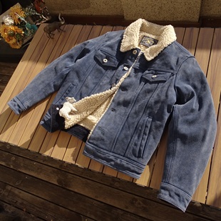 赔本抛售【酵素洗白】507牛仔毛胆美式复古反绒牛皮真皮衣男女