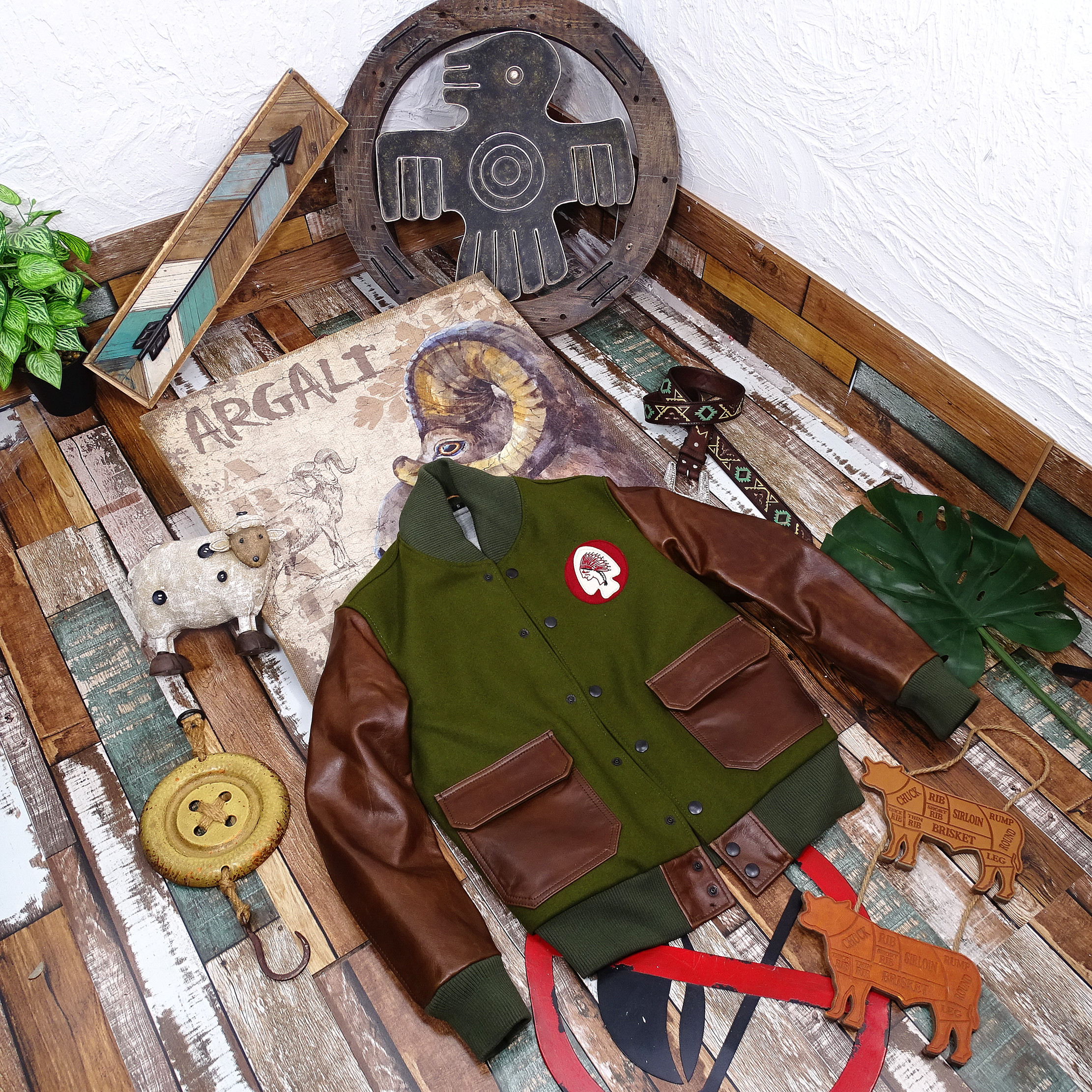 美式休闲蜜蜡小牛犊皮棒球领