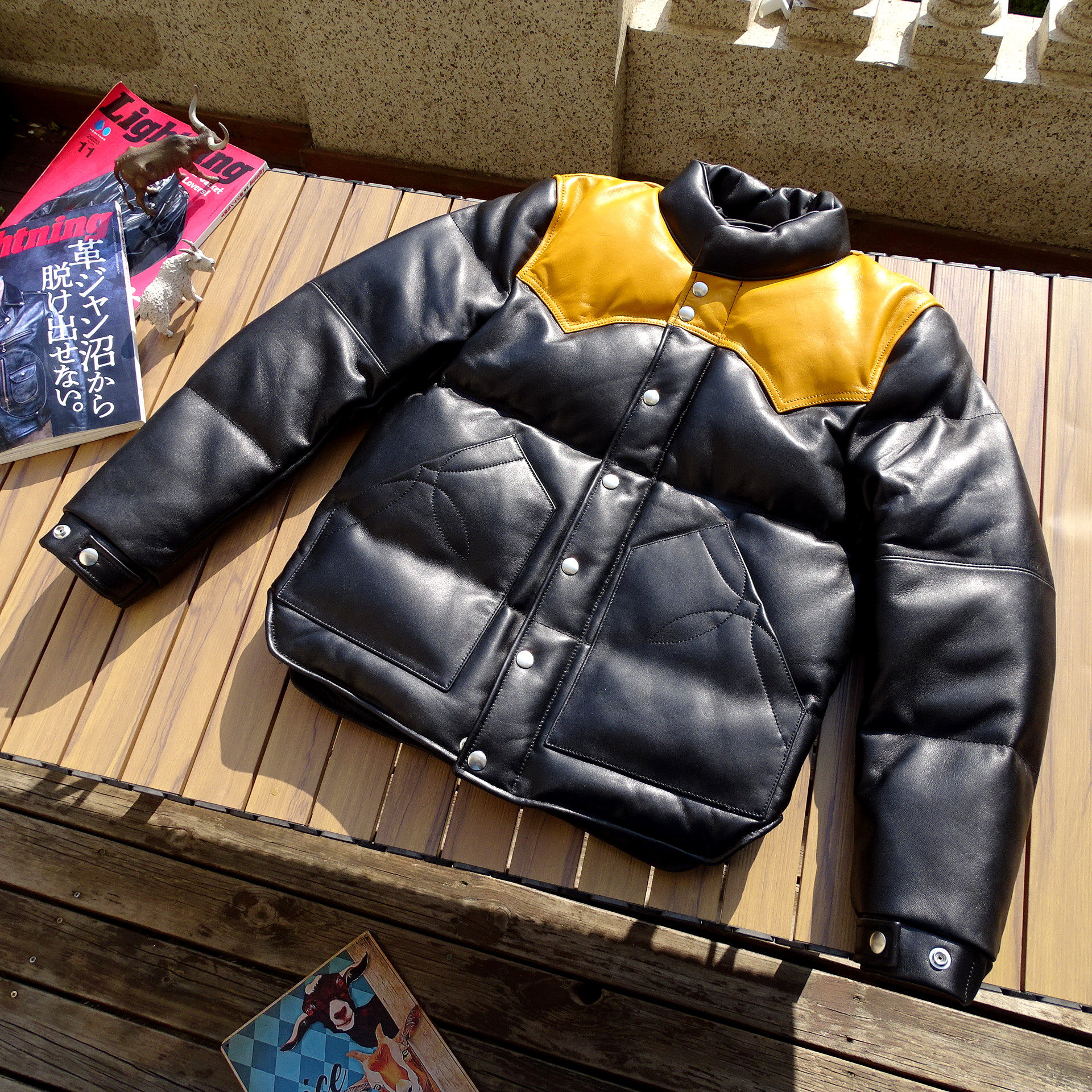 真皮羽绒服日系复古立领拼色绵羊皮鸭绒男女冬季休闲短款保暖皮衣