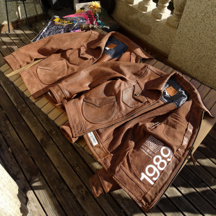 复古西部农场主门多萨 美产牛皮做旧脏洗美式 正反2作 无里衬