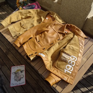 复古西部三兜牛仔 意产落日黄牛皮高品控美式 正反2作 无里衬