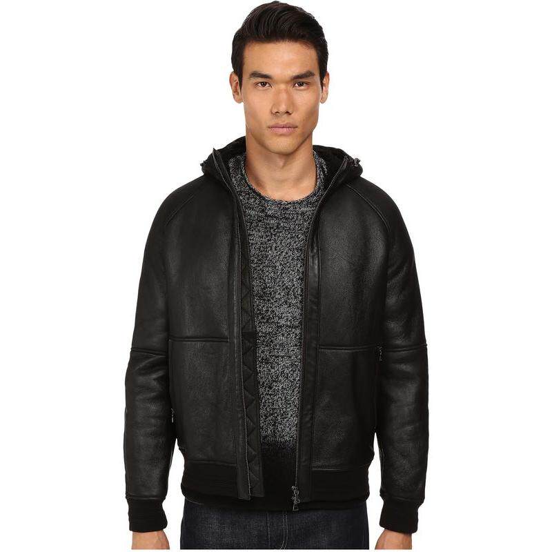 工厂用错拉链【福利抛售】土耳其原生态羊皮毛一体连帽短款真皮衣