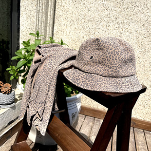 代工出口日本【进口小豹纹头层绒面羊皮】真皮短檐渔夫帽盆帽四季