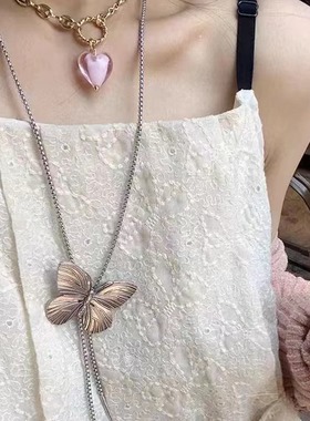 创意长款可调节蝴蝶项链