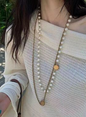 区区欧阳仿珍珠叠戴吊坠项链