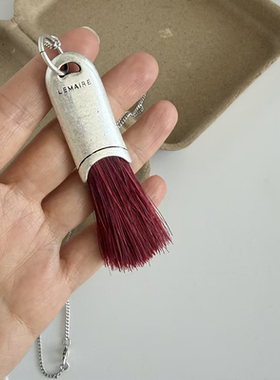 限定红色马鬃毛项链女流苏吊坠长款毛衣链小众设计高级感颈链配饰
