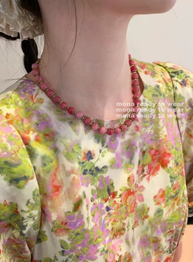 MONA复古风天然石经典项链