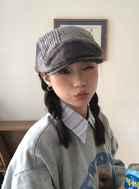小众多色拼接前进帽百搭咖灰色潮