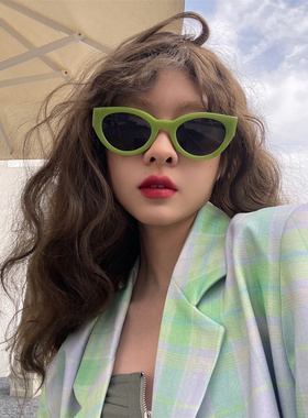 夏季高级感显白绿色眼镜太阳镜潮