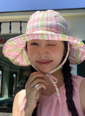 夏季出游大帽檐波点星星遮阳盆帽