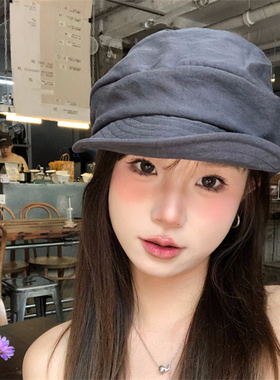 【日系山本风】小众叠堆设计薄款透气八角帽百搭显脸小文艺画家帽