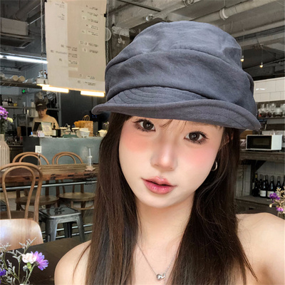 日系山本风叠堆设计薄款八角帽潮