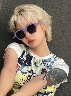 y2k紫色墨镜女辣妹凹造型眼镜潮