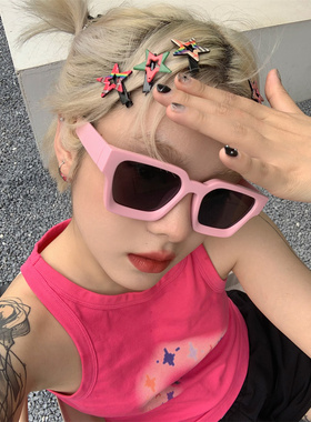 粉色少女墨镜女又酷又帅遮阳镜