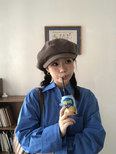 大版型显脸小好戴的毛呢画家帽潮