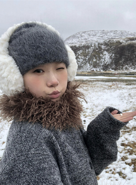 可爱毛绒耳罩冬季保暖骑车耳套女