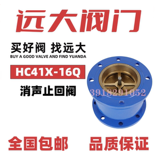 远大阀门消声止回阀HC41X-16法兰静音立式卧式单向逆止阀球墨铸铁