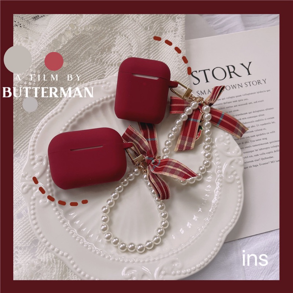 创意简约酒红硅胶软壳airpodspro2保护套airpods3保护壳3代苹果无线蓝牙耳机airpods硅胶airpods1/2代耳机壳