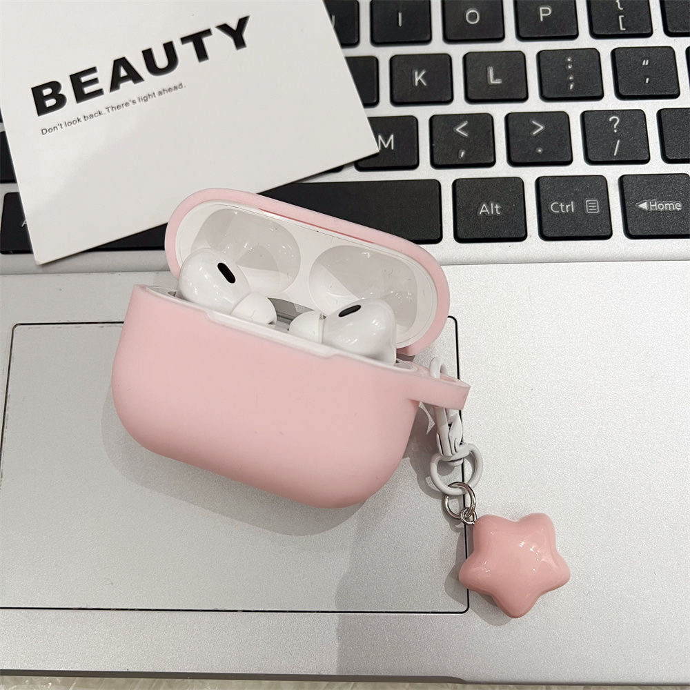 高级感粉色硅胶软壳适用于AirPodsPro2保护套AirPods1/2/3/4代耳机壳AirPods3耳机保护套华强北五代保护套