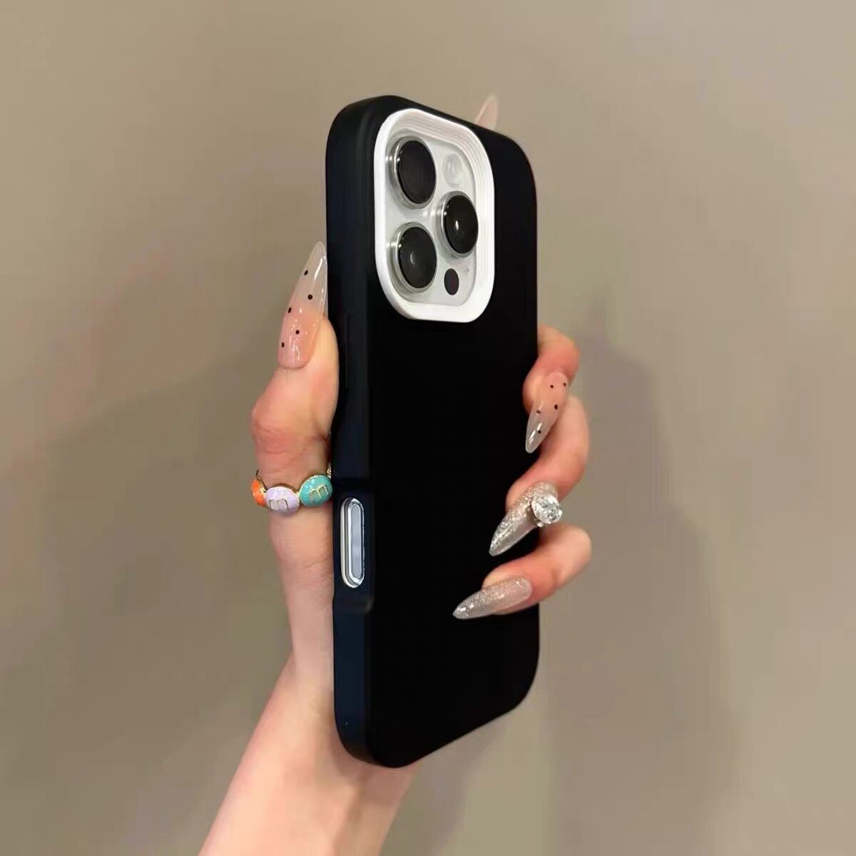 高级感纯色镜框16Pro手机壳iPhone15promax保护套14pro/13/12/11保护套