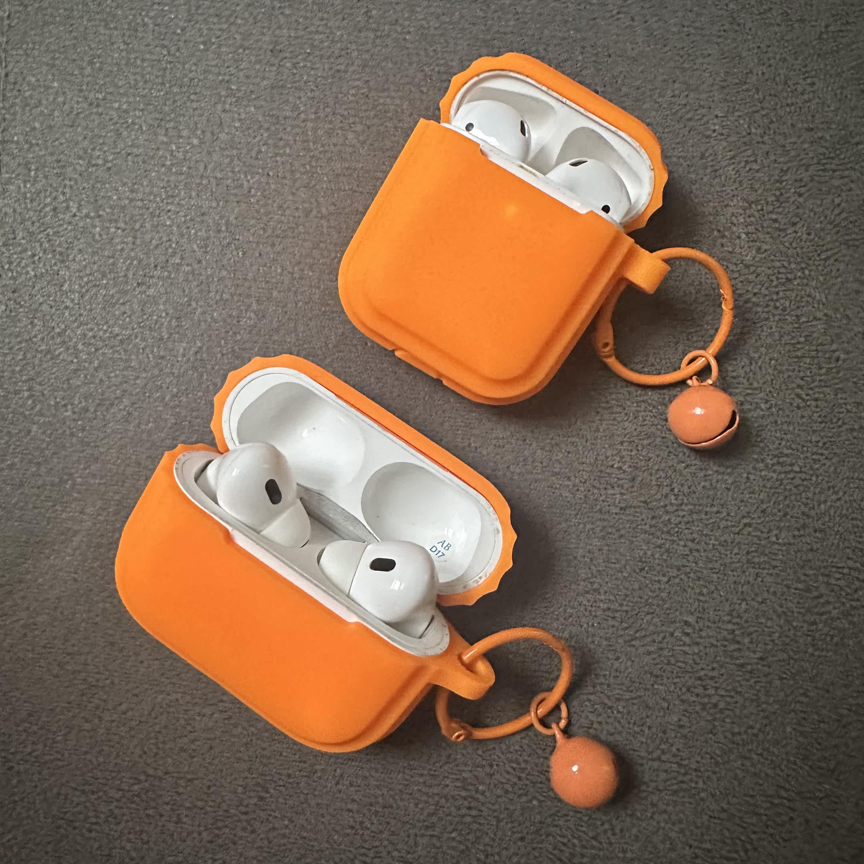 高级感橙色硅胶软壳适用于AirPodsPro2保护套AirPods1/2代无线蓝牙耳机壳AirPods3苹果耳机保护套AirPodsPro,3C数码配件,耳机保护套,淘宝优惠券,粉丝福利购,淘宝优惠卷