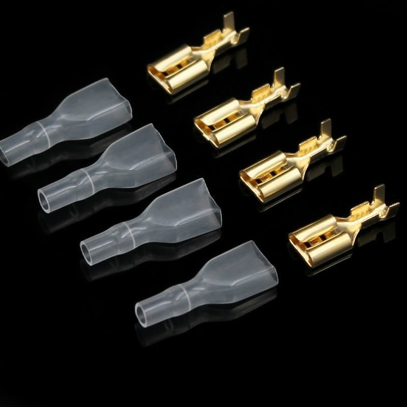 6.3MM 插簧 接线端子 冷压端子 铝镀锡（插簧+皮套）接线接插件