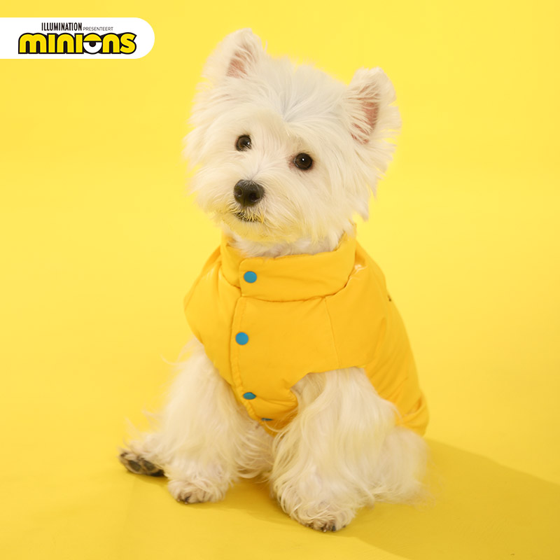 Hoopet小黄人联名新款belloCoffe秋冬季保暖潮流羽绒马甲宠物服饰