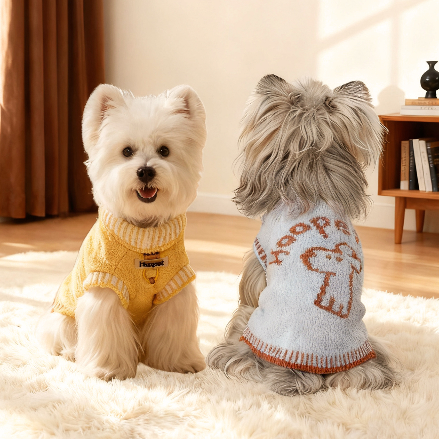 Hoopet毛衣小型犬冬季猫咪宠物比熊狗狗秋冬保暖的背心防掉毛衣服