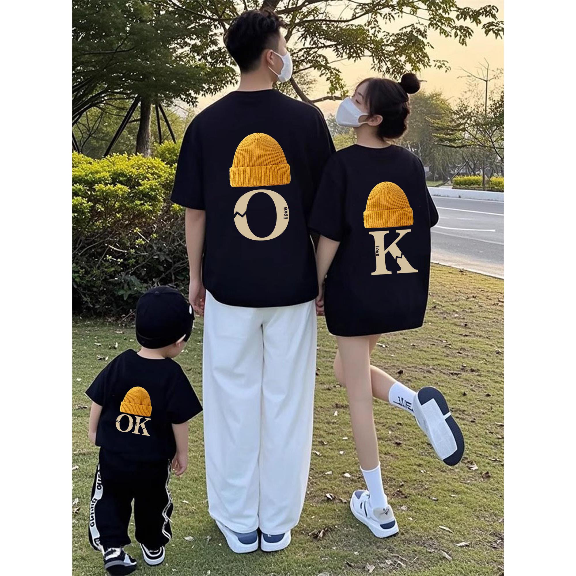 纯棉亲子装一家三口四口夏季