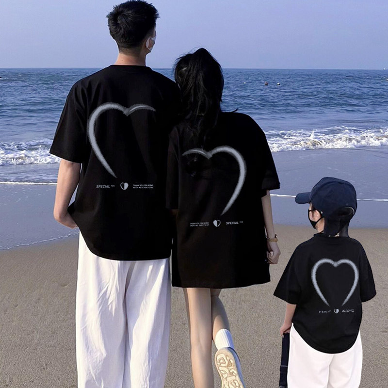 亲子装一家三口四口母女装夏季装