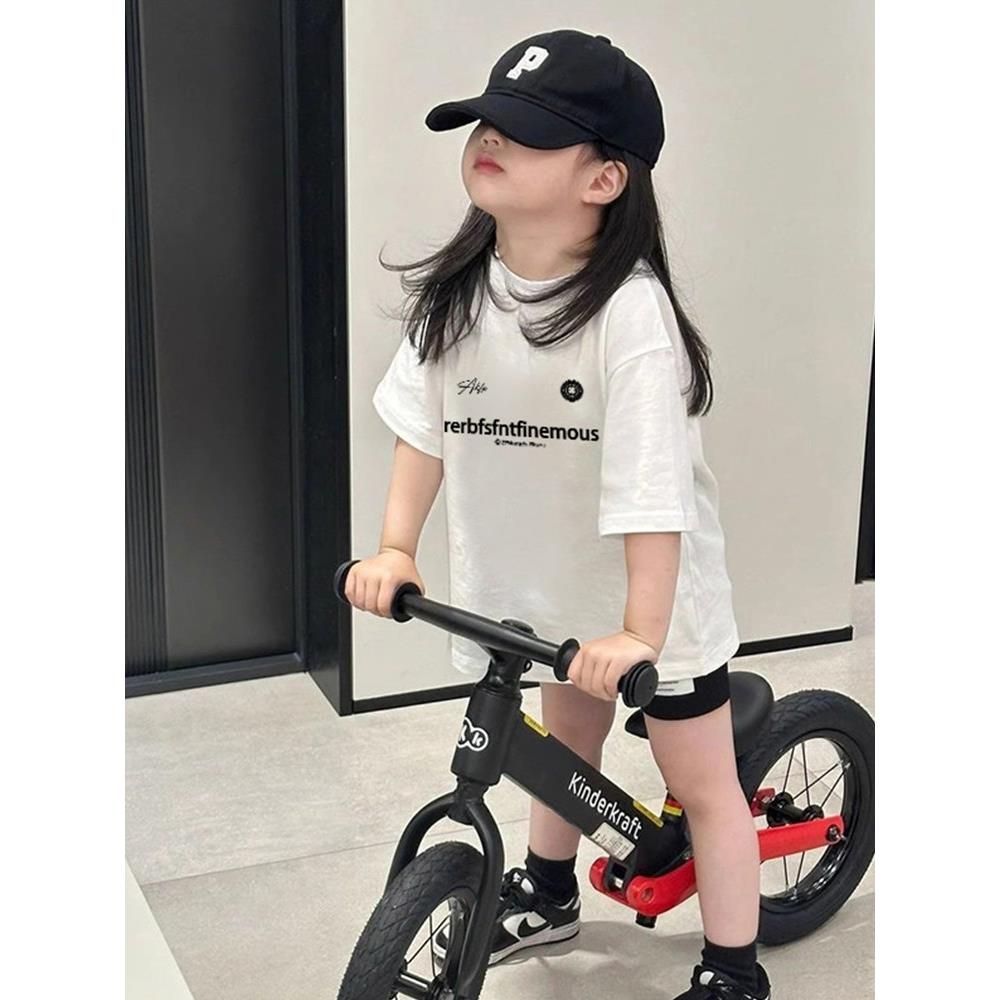 2026童装爆款印花女童短袖T恤夏季新款中小童女孩白色纯棉上衣潮