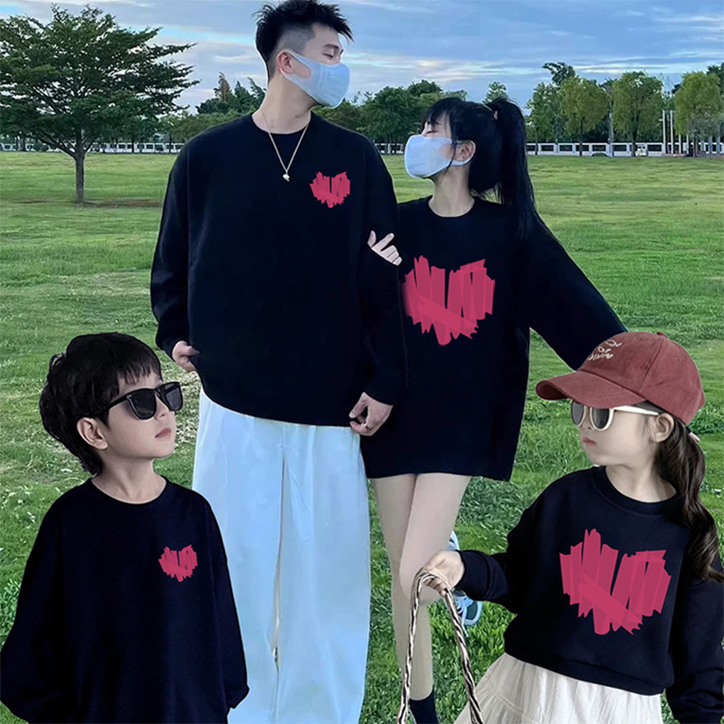 秋冬亲子装一家三口四口新款卫衣