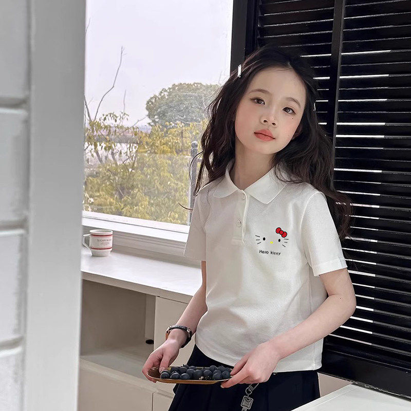 女童夏季纯棉可爱POLO短袖T恤