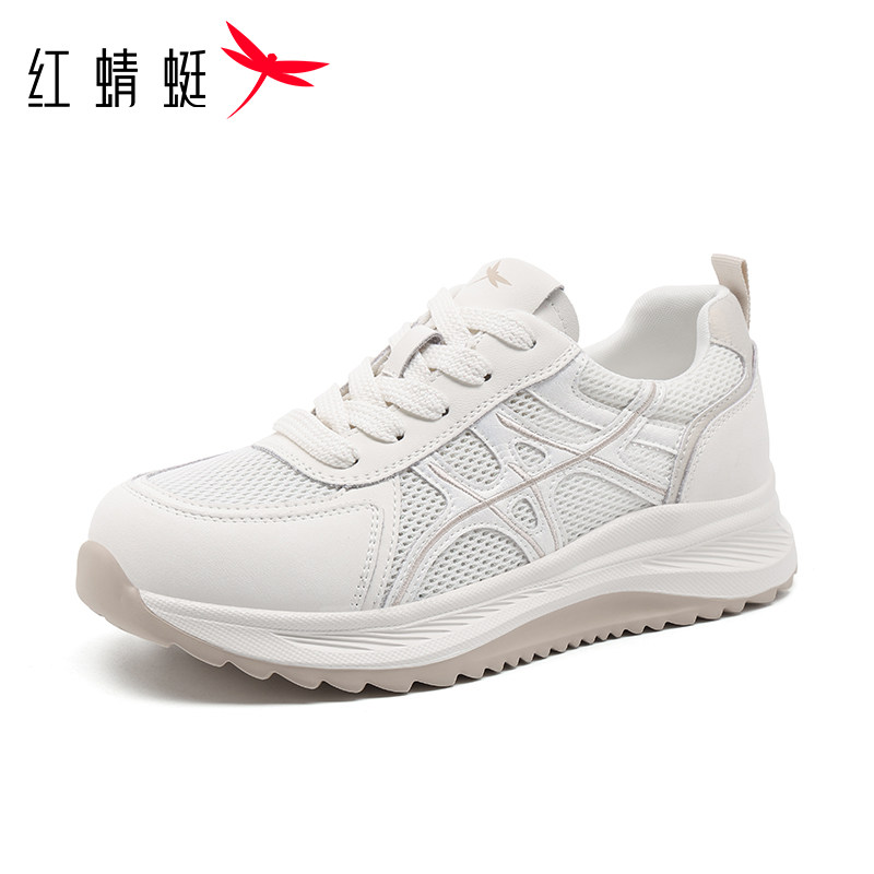 红蜻蜓女鞋2026夏季织物透气网面休闲运动鞋百搭时尚软底舒适