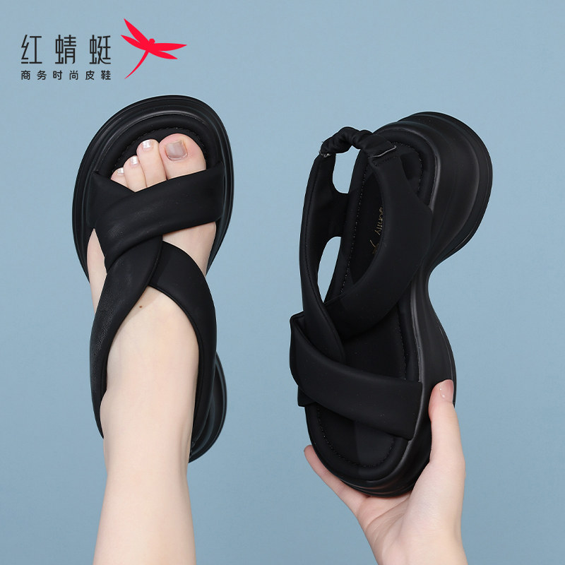 红蜻蜓休闲百搭时尚女凉鞋轻便图片
